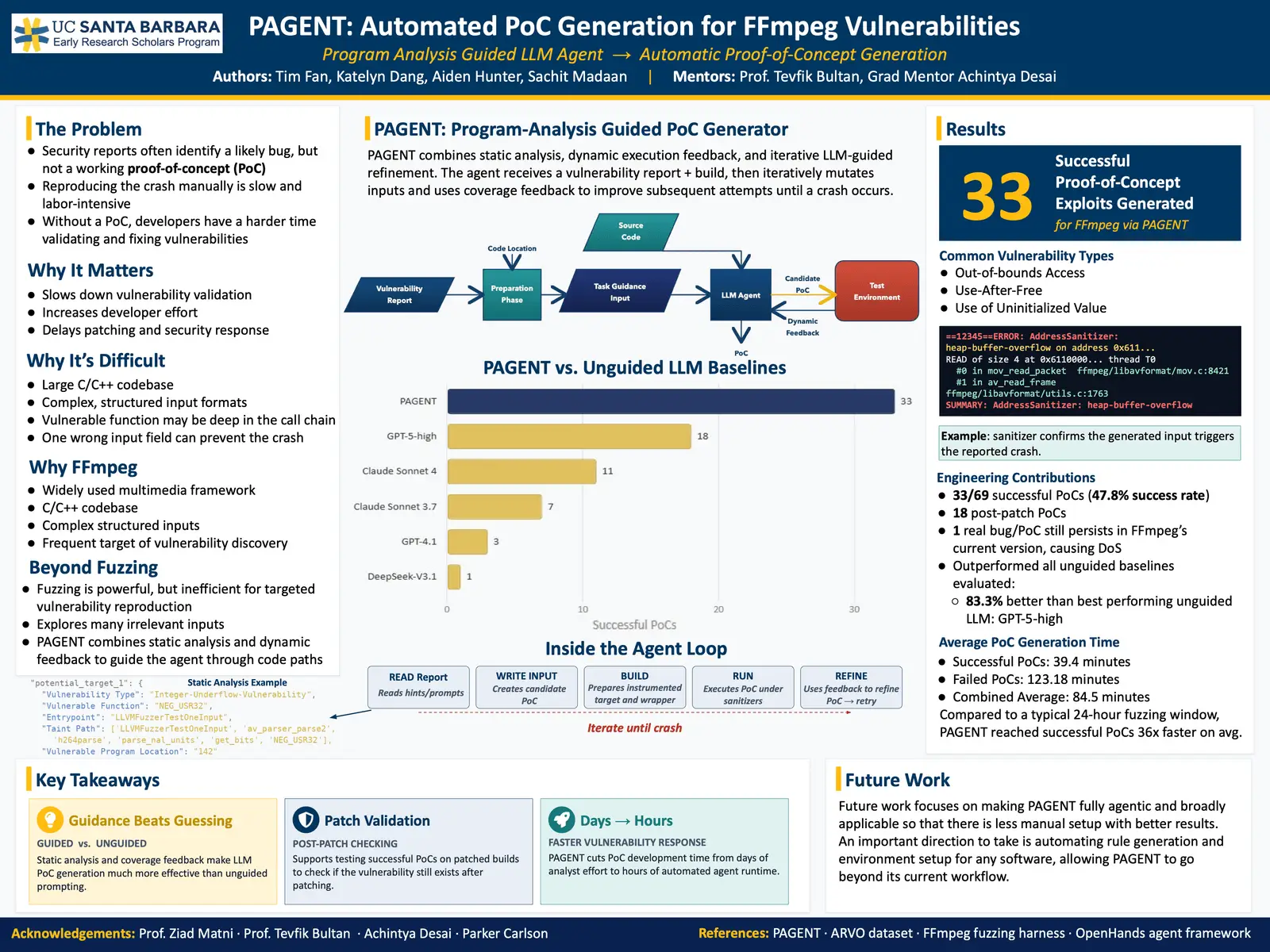 Research poster: PAGENT, automated proof-of-concept generation for FFmpeg vulnerabilities